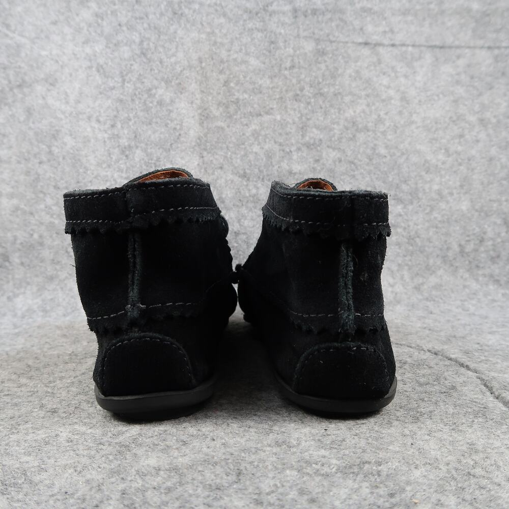 Minnetonka Shoes Womens 8 Moccasin Chukka Ankle Bootie Leather Black Lace Up - Picture 4 of 13